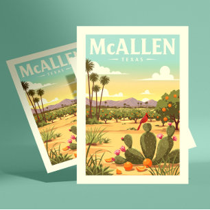 Cartão Postal Vintage McAllen Texas