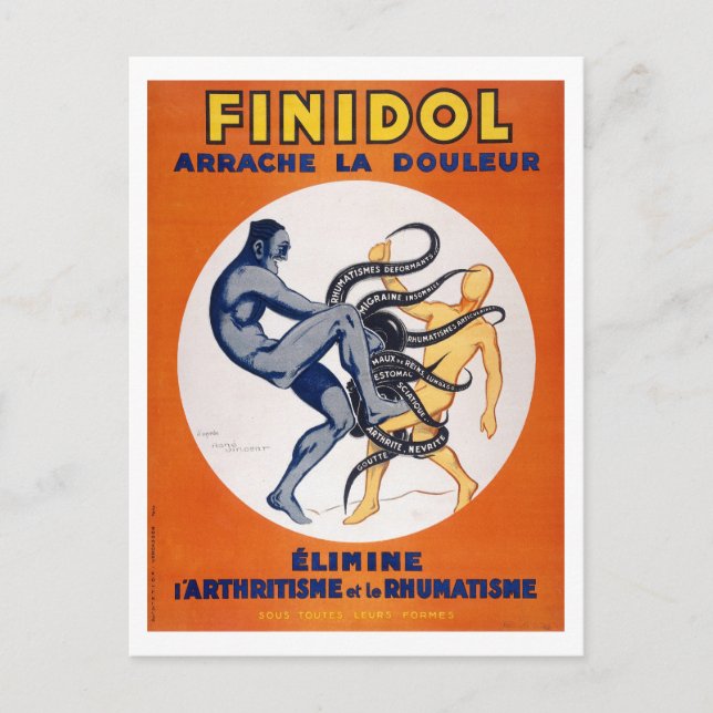 Cartão Postal Vintage Medicine Pain Killers Anúncio (Frente)