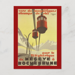 Cartão Postal Vintage Mégève, Rhône-Alpes, França -