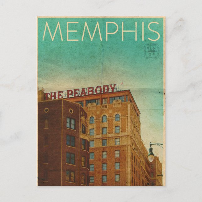 Cartão postal Vintage Memphis Viagem (Frente)