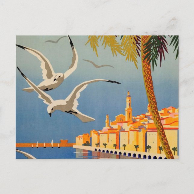 Cartão Postal Vintage Menton CoTe D'azur (Frente)