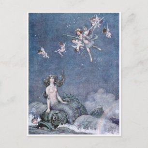 Cartão Postal Vintage Mermaid