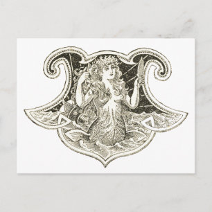 Cartão Postal Vintage Mermaid