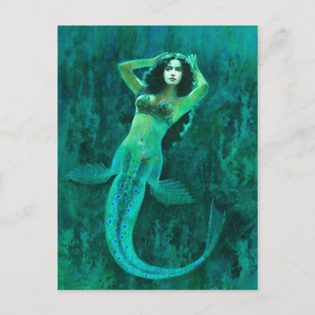 Cartão Postal Vintage Mermaid Postard (Frente)