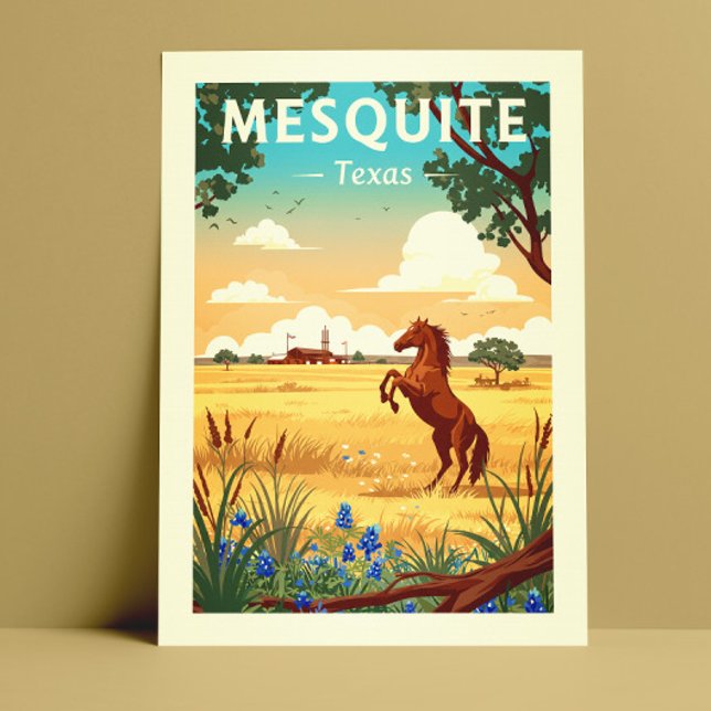 Cartão Postal Vintage Mesquite Texas (Criador carregado)