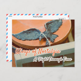 Cartão Postal Vintage Metallic Bird Figurine