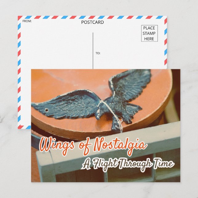 Cartão Postal Vintage Metallic Bird Figurine (Frente/Verso)