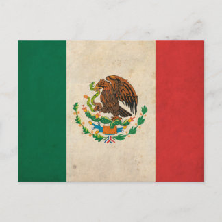 Cartão Postal Vintage Mexico Flag