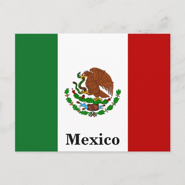 Cartão Postal Vintage Mexico Flag Viagem Turismo (Frente)