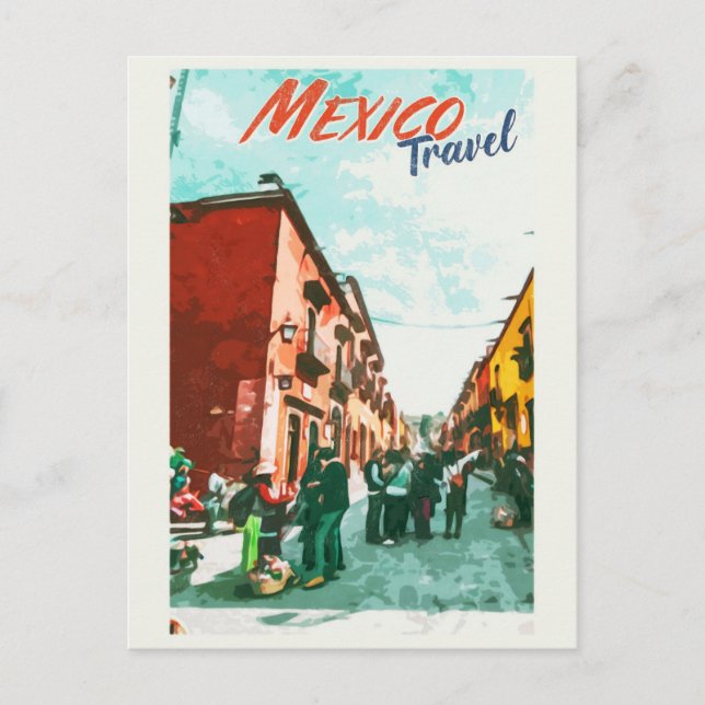 Cartão Postal Vintage Mexico Retro Viagem (Frente)