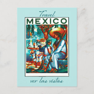 Cartão Postal Vintage México Viagem de Turismo Mexicano