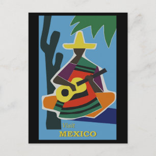 Cartão Postal Vintage México Viagem de Turismo Mexicano