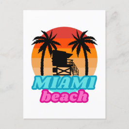 Cartão Postal Vintage Miami Beach Flórida