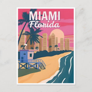 Cartão Postal Vintage Miami Florida Estados Unidos da américa