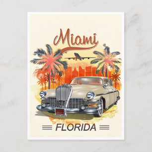 Cartão Postal Vintage Miami Florida Estados Unidos da américa