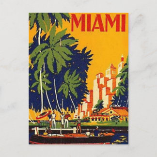 Cartão Postal Vintage Miami, Flórida, EUA -