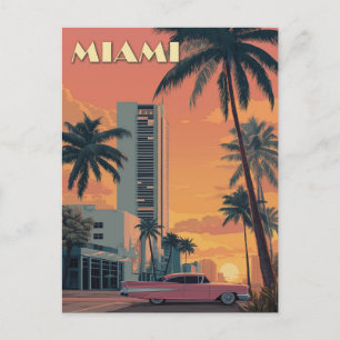 Cartão Postal Vintage Miami Florida Viagem