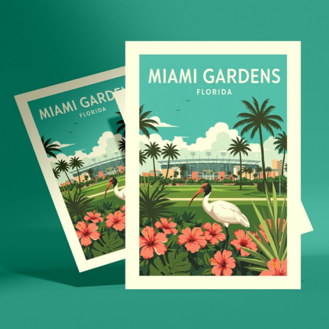 Cartão Postal Vintage Miami Gardens Flórida (Criador carregado)