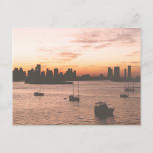 Cartão Postal Vintage Miami Skyline