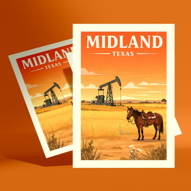 Cartão Postal Vintage Midland Texas (Criador carregado)