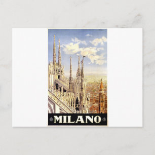 Cartão Postal Vintage Milano Viagem