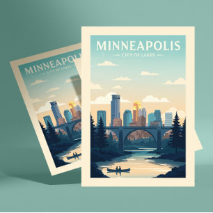 Cartão Postal Vintage Minneapolis