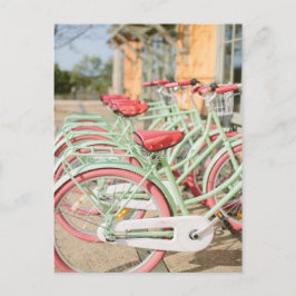 Cartão Postal Vintage Mint e Pink Bike