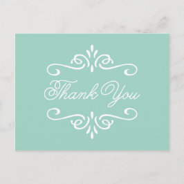 Cartão Postal Vintage Mint Green | Graduação Obrigado