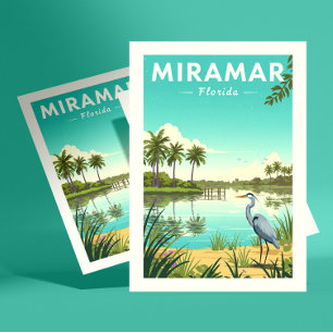 Cartão Postal Vintage Miramar Florida