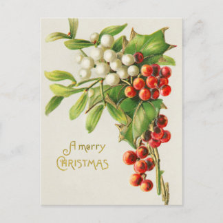 Cartão Postal Vintage Mistletoe