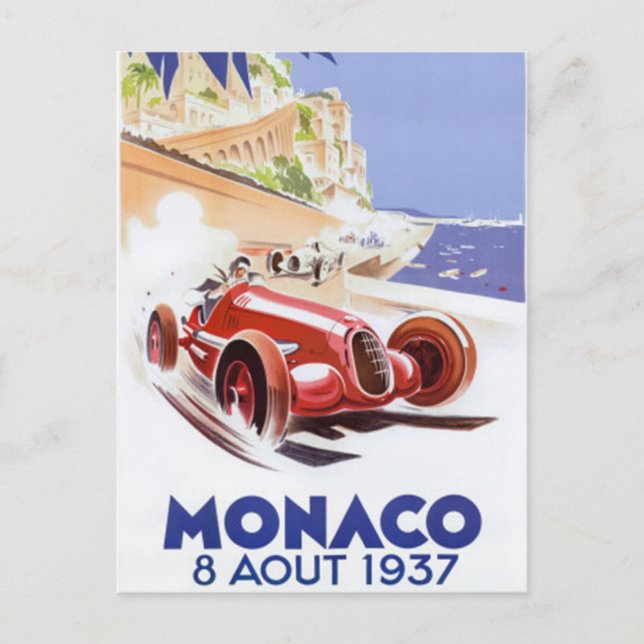 Cartão Postal Vintage Mônaco - (Frente)