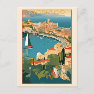 Cartão Postal Vintage Mônaco Monte Carlo Viagem