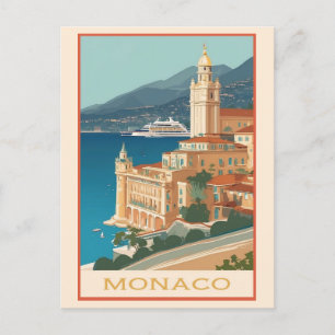 Cartão Postal Vintage Mônaco Monte Carlo Viagem