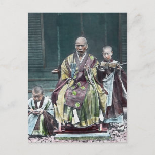 Cartão Postal Vintage Monges Budistas Japoneses 僧 Japão
