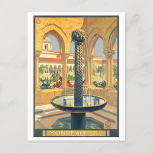Cartão Postal Vintage Monreale, Palermo, Poster de viagens