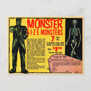 Cartão Postal Vintage Monster Advertisement