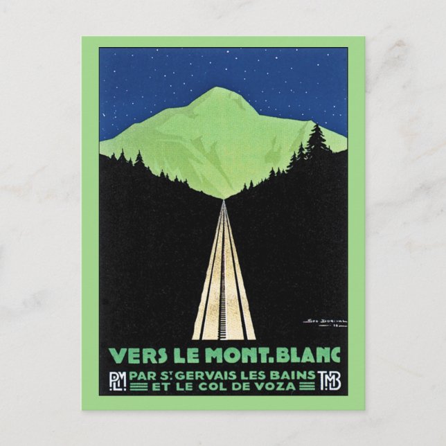 Cartão Postal Vintage Mont Blanc Viagem ad (Frente)