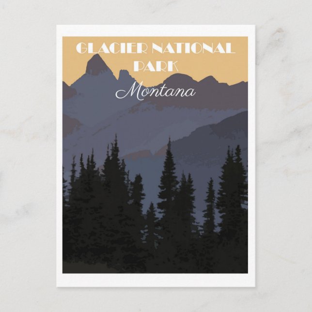 Cartão Postal Vintage Montana Glacier National Park Viagem (Frente)