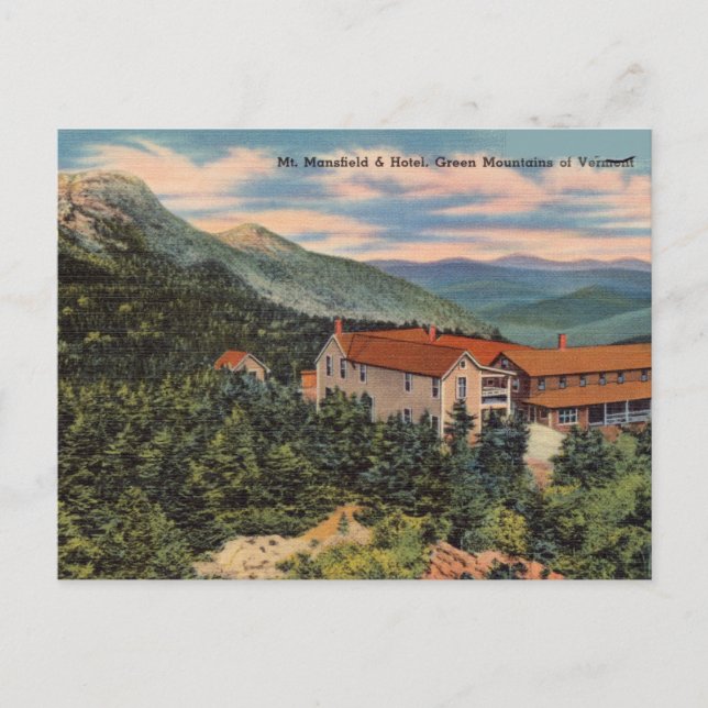 Cartão Postal Vintage, Montanhas Verdes de Vermont (Frente)