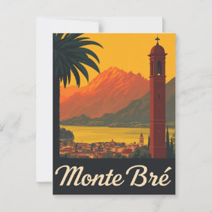 Cartão Postal Vintage Monte Bré Viagem