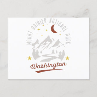 Cartão Postal Vintage Monte Rainier Parque Nacional Washington