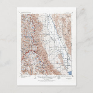 Cartão Postal Vintage Monte Whitney Topografic Map California