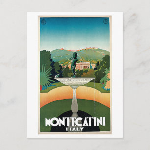 Cartão Postal Vintage Montecatini Anúncio italiano do viagem