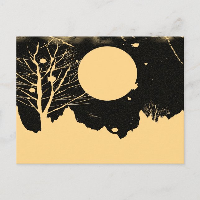 Cartão Postal Vintage Moon Night #3 (Frente)