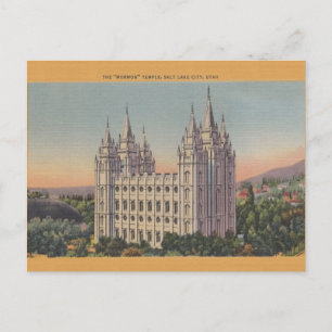 Cartão postal Vintage Mormon Temple Salt Lake Cit