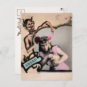 Cartão postal Vintage Mortal Sin Greed