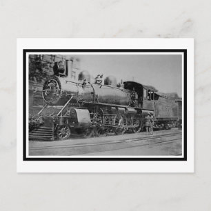 Cartão Postal Vintage Motor A Vapor Locomotive Railroad