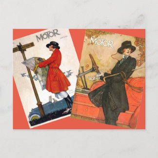 Cartão Postal "Vintage Motor Magazine Covers"