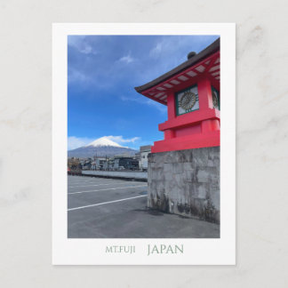 Cartão Postal Vintage Mt Fuji Japan Red Torii Gate Postcard