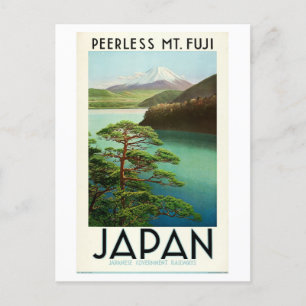Cartão Postal Vintage Mt. Fuji, Poster de viagens de trem no Jap